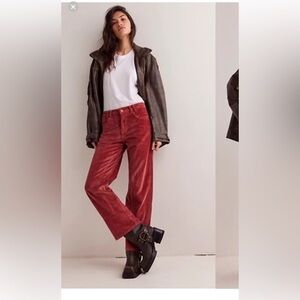 We the Free People Risk Taker High Rise Straight Rust Corduroy Pants 26 NWT
